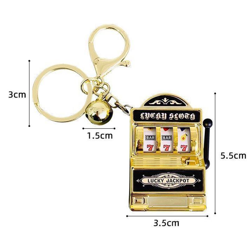 Machine à sous Mini Fruits Créative Jouets de Décompression pour le Bout des Doigts Porte-clés Charme Porte-bonheur Pendentif Jackpot Sac Cadeaux Amusants Pour Enfants Adultes