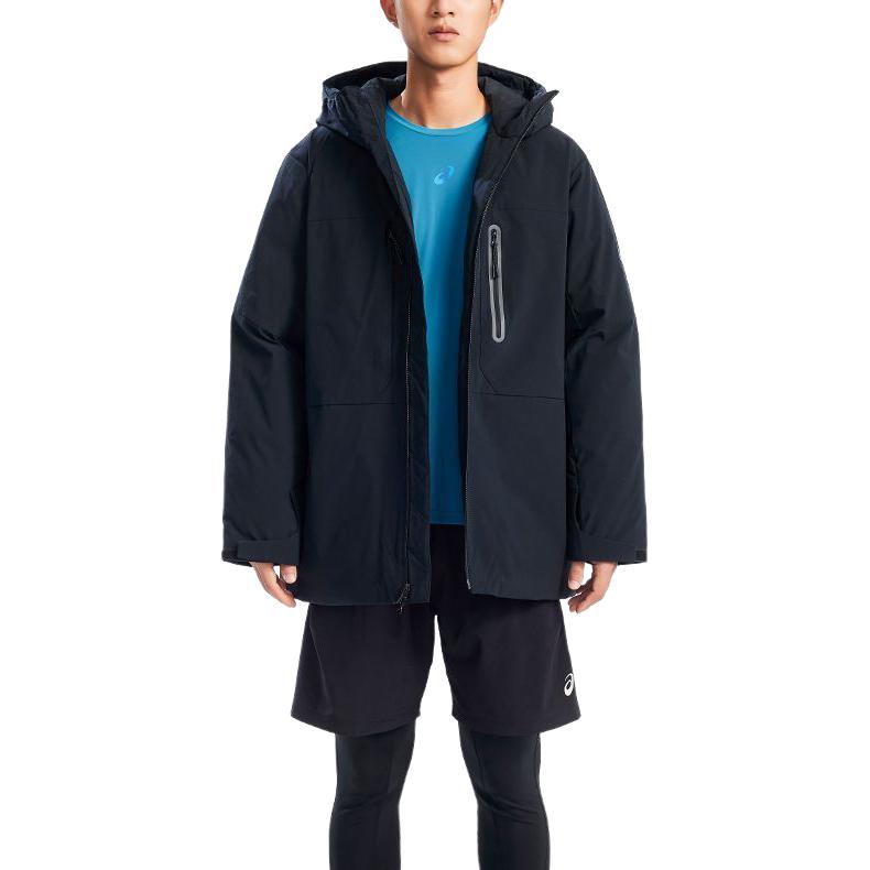 Asics Zippered Hooded Fashion Warm Drop Shoulder Long Sleeve Down Jacket Men Jacket Black 2031E449-001