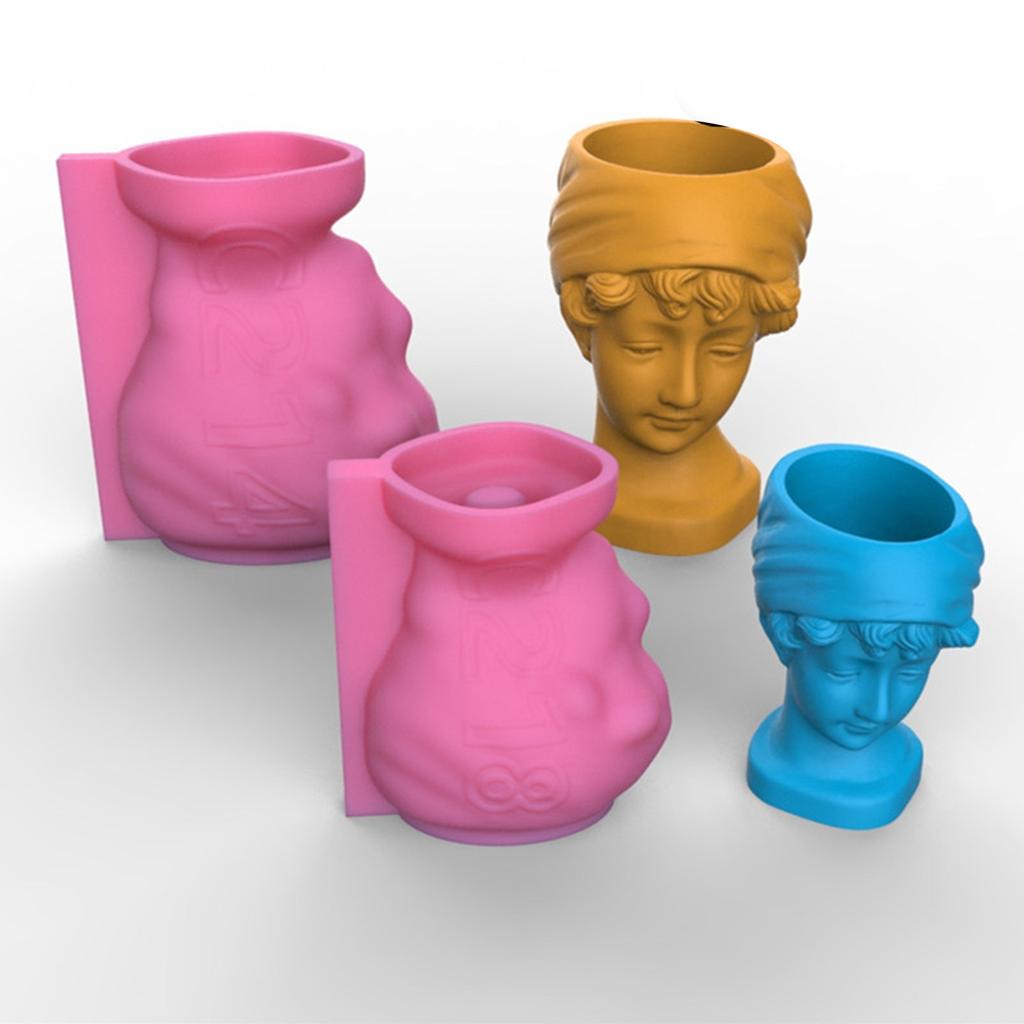 3D Pretty Girl Gypsum Silicone Molds for Making Succulent Plant Flower Pot