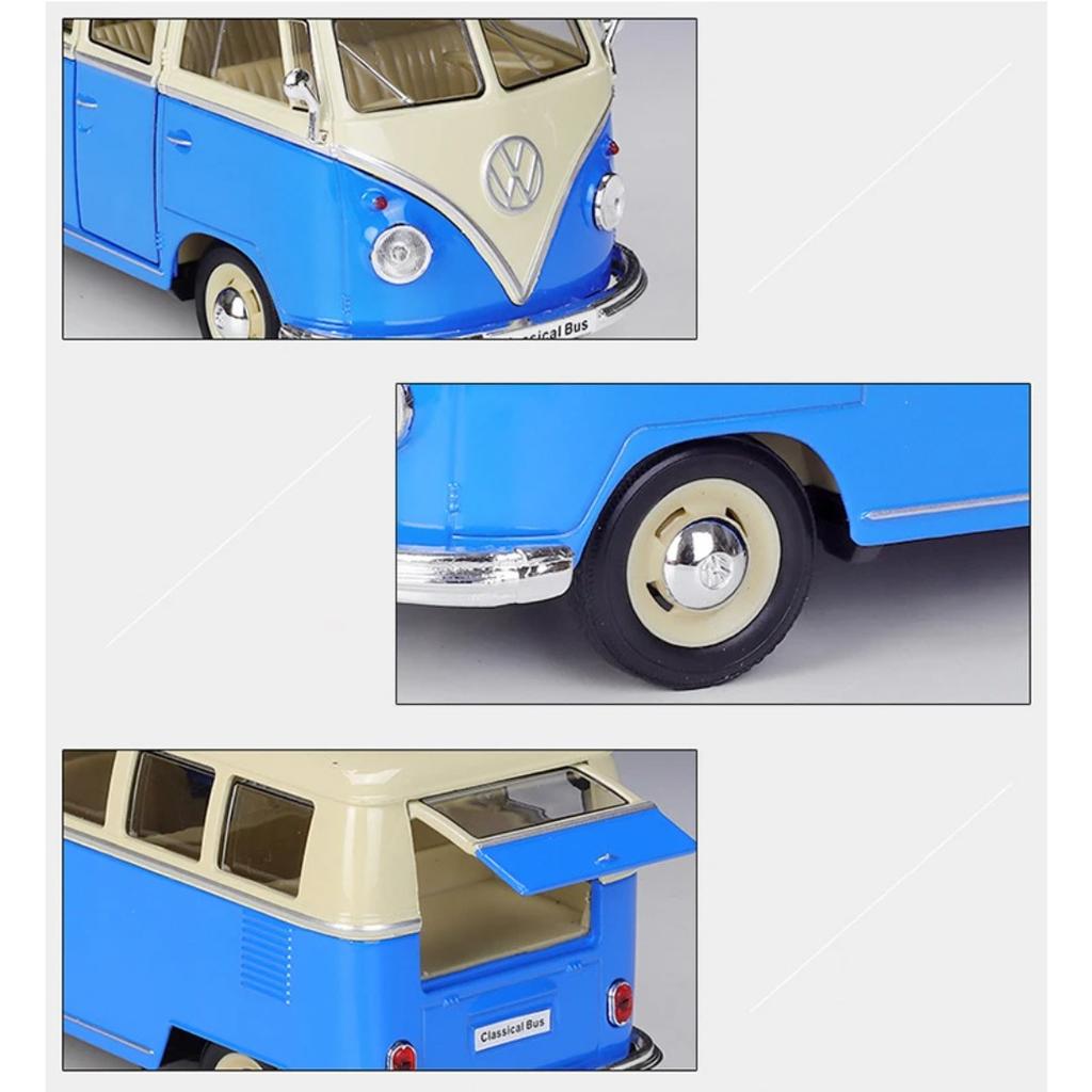 Welly 1/24 Volkswagen VW T1 BUS Legierungsauto Diecasts & Spielzeugfahrzeuge Automodell Miniatur Maßstabsmodell Auto Spielzeug für Kinder