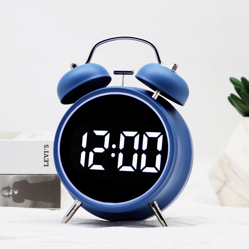 Super Loud Metal Bell Alarm Clock with Temperature & Date Display for Students Struggling To Wake Up, Silent Nighttime Watch.