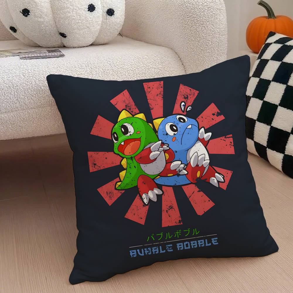 Puzzle Game B-Bubbles Bobble Pillow Case Anti-dustmite Pillowcase Invisible Zipper Silky Short Plush Sofa Cushion Cover