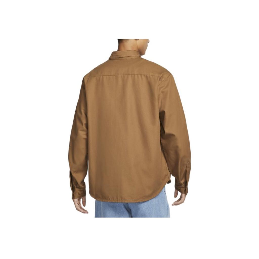 Nike Sb Fashion Polo Loose Multi-Pocket Long Sleeve Shirt Unisex Shirts Light-British-Brown White FV7346281