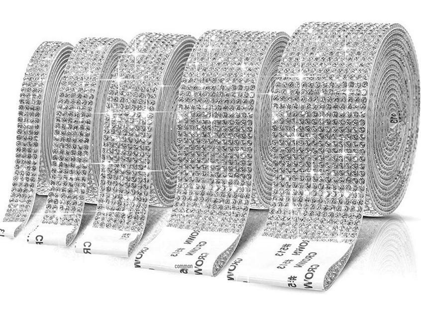 

Самоклеящаяся декоративная лента со стразами для DIY аксессуаров для одежды 2 rows/0.5cm