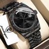 POEDAGAR Fashion High Quality Men Clock Waterproof Date Week Watch for Man Stainless Steel Luxury Quartz Watches + Box