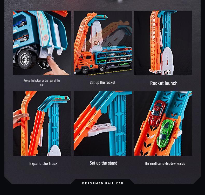 Inertial Gliding Rocket Track Car: Foldable and Storable Alloy Freight Truck