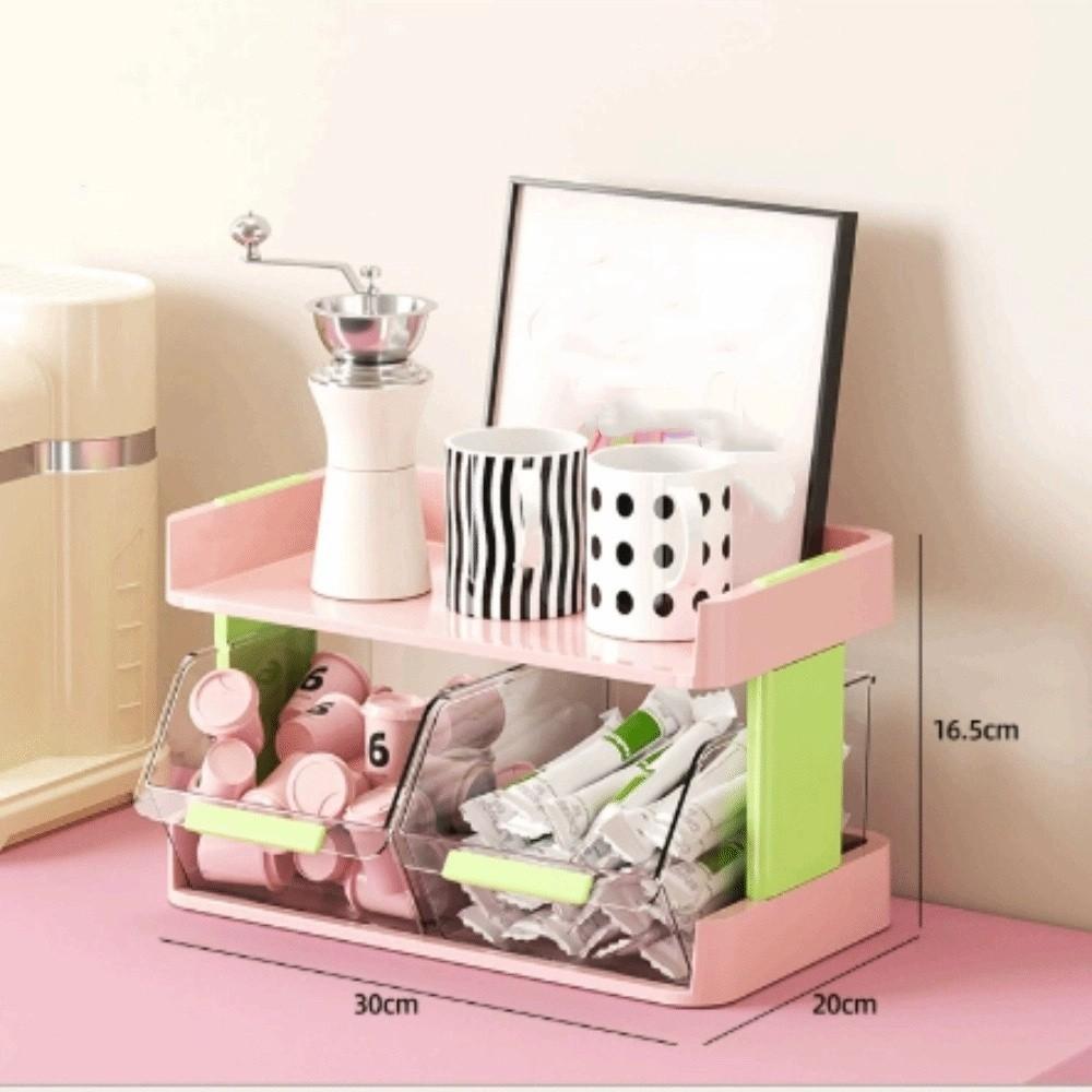 

Multifunction Coffee Organizer Drawer Rack Space Saving Removable Tea Bag Storage Box Eco-friendly Material Transparent