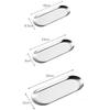 Metal Tray Stainless Steel Plate Oval Cake Fruit Dessert Tray Western-Steak Dish Rectangular Snack Plate Jewelry Storage Tray