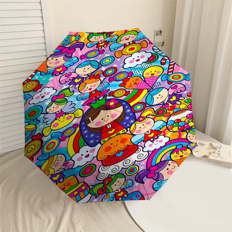 

1PC Candy Angel Umbrella-9-Rib Reinforced, Automatic Open, Lightweight & Durable, Cute Fashion Accessory for Outdoor-P0720