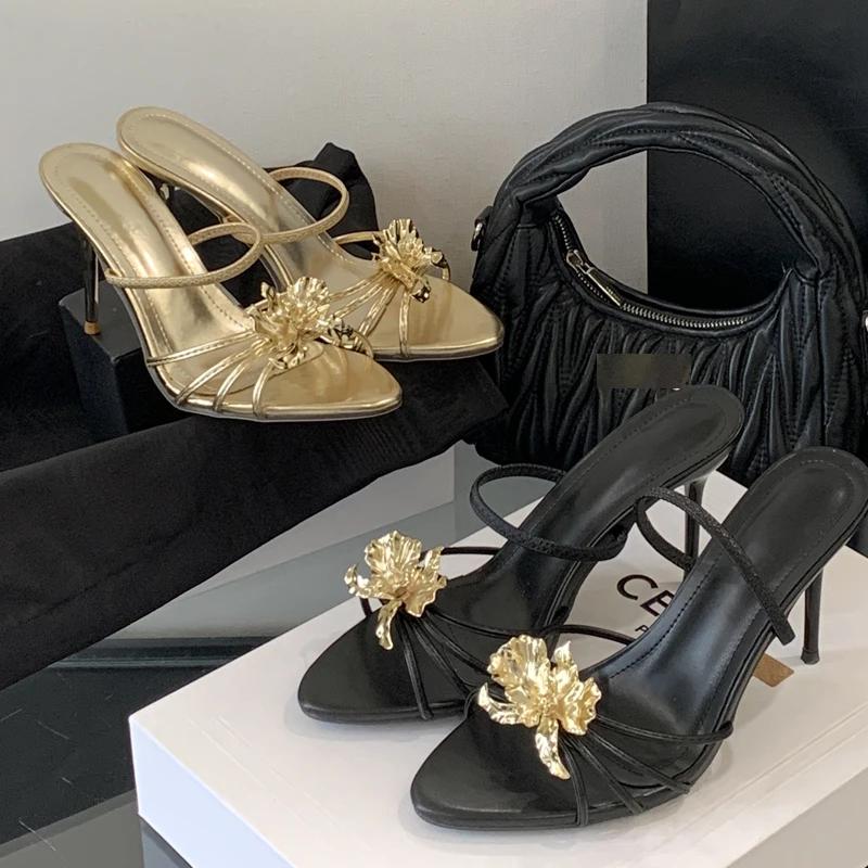 Fashion Eilyken Fashion Thin High Heels Woman Slippers Design Style Sexy Narrow Band Pointed Toe Party Stripper Slides Shoes