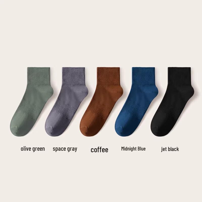 

LangSha Men s Thin Anti-Odor Breathable Cotton Socks 5-Pack
