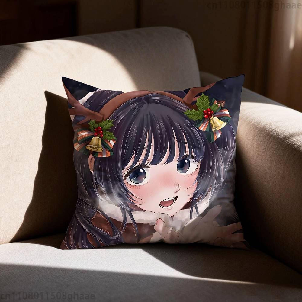 Waguri Anime Kaoruko Pillow Case Antidustmite Pillowcase Invisible zipper silky short plush Sofa cushion cover