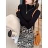 Women's White Knit Sweater: Half High Neck, Versatile Inner Wear for Autumn/Winter 2025