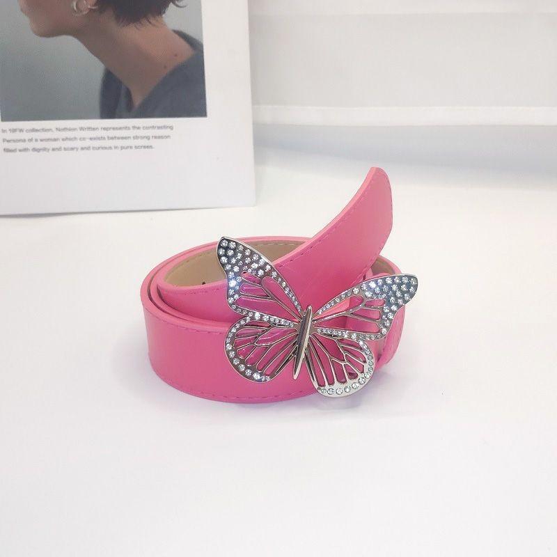 Inlaid Rhinestone Gorgeous Metal Butterfly Buckle Waist Belt For A Vintage Look Inspired