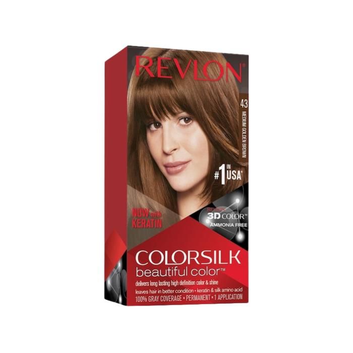 Coloration Permanente - Revlon - N°43 - Châtain Doré Moyen - Sans Ammoniaque - 59,1 ml