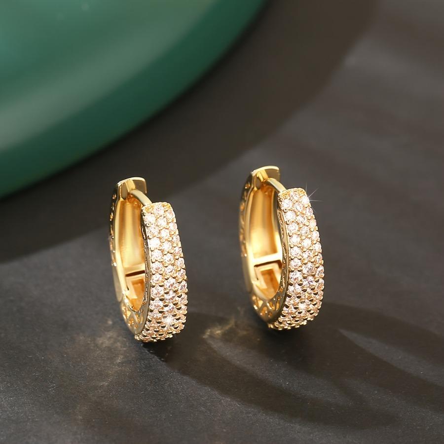 [Moissanite Stud Earrings] New Super Sparkly Full Moissanite U-Shaped Geometric High-End Fashionable Stud Earrings for Women