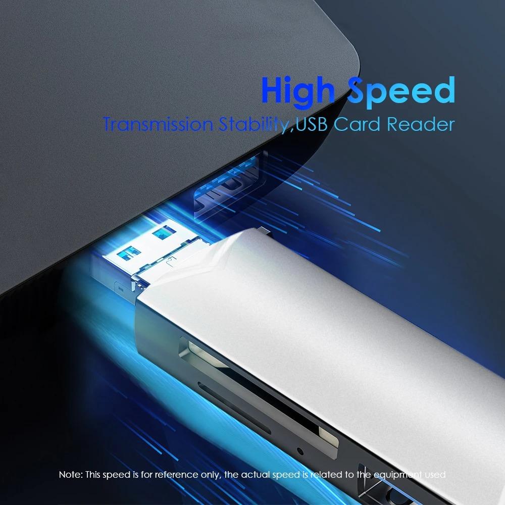 6 In 1 OTG Multifunction USB 3.0 Card Reader U Disk TYPE-C/Usb/Tf/Sd Flash Drive Memory Card for Adapter Phone Laptop Compute
