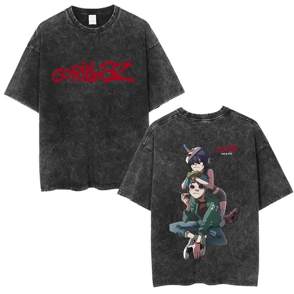 2026 Prané Vintage Rocková Kapela Gorillaz Album The Now Now Grafické Trička Pánské Dámské Oblečení Hip Hop Punk Oversized Trička s Kulatým Výstřihem