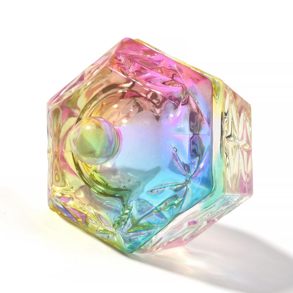 6PC křišťálové sklo akrylový prášek na tekutý kalíšek na nehty Barevný duhový Dappen Dish Víko Držák na misku Vybavení Nástroje na zdobení nehtů