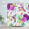 Chinese Style Flowers Birds Shower Curtains White Magnolia Flower Hand Painted Oil Painting Fabric Bathroom Curtain Decor Sets