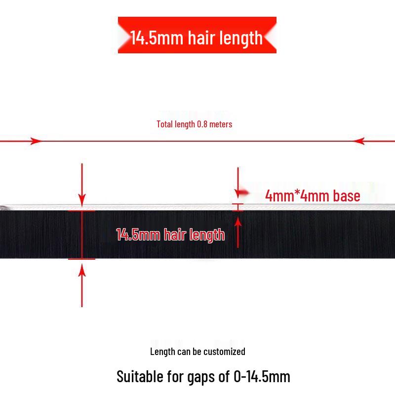 Aluminum Alloy Dustproof Bristle Brush Strip for Industrial Machinery and Cabinet Door Seal