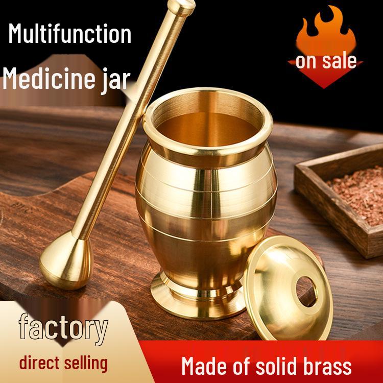Pure Yellow Copper Mortar and Pestle for Grinding Garlic Paste Mini