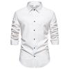 Men's  Button Casual Loose Solid Color Long Sleeve Shirt
