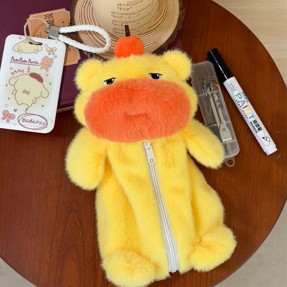 

Soft Capybara Lulu Pen Bag Cartoon Stationery Organizer Stuffed Doll Pencil Case Students Gift
