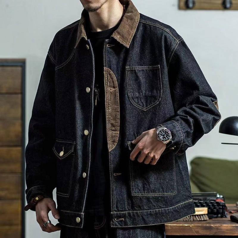 

Trendy Vintage Loose Cowboy Coat for Men On Board Casual Clothing Denim Jackets Man S