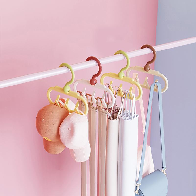 Dopamine Double-Row Hat And Coat Hook Anti-Slip Wardrobe Stand For Hanging Bags And Storing Items In The Household Wardrobe
