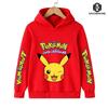 Pokemon Baby Boy Cool Pikachu Hoodie 4-14 Years Old Cartoon Sweater Spring and AutumnThin Coat Children's Hooded New