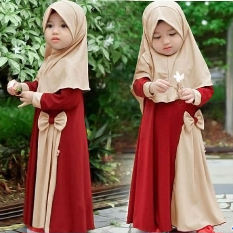 

Мусульманська сукня з довгим рукавом для дівчаток, дитячий молитовний хіджаб, набори абаї, ісламський арабський кафтан, одяг на Рамадан 90