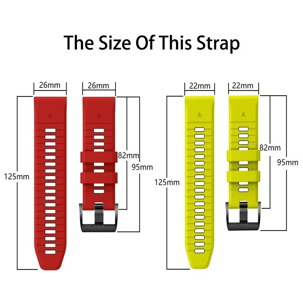 Quickfit 26mm 22mm Width Strap For Garmin Approach S70 S62 Forerunner 965 955 Epix Pro 2 47mm Smartwatch Band Silicone Bracelet