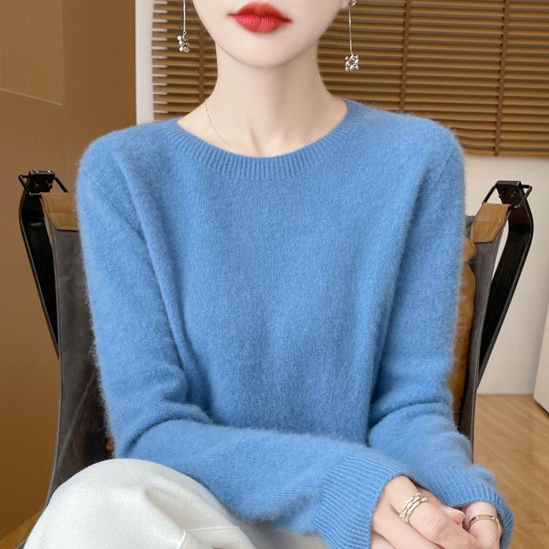 Fashion Wool Sweater Cashmere Pullover O-Neck Long Sleeve Women Knitwear Autumn Winter Clothing Tops