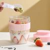 Breakfast Cup Portable Oatmeal Salad Yogurt Cup with Lid & Spoon BPA-Free Food Storage Container for Office School