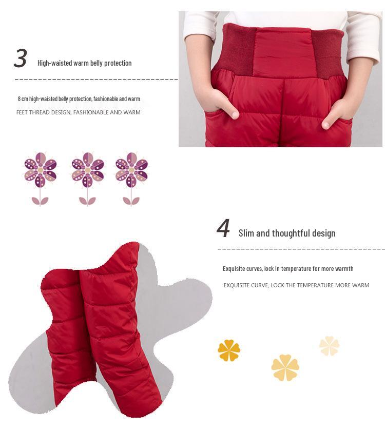 High-Waisted Warm Slimming Cotton Pants for Boys and Girls