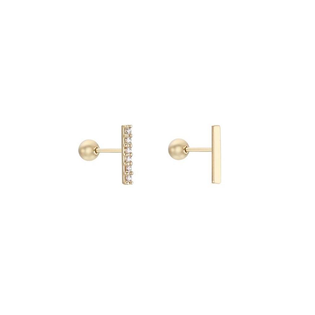 LLOYD Simple Right Angle Gold Earrings LPTG2059T