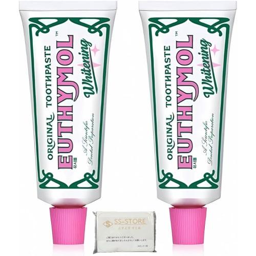 Eucimol White Pink Toothpaste, Peach Floral Mint Scent, 106g X 2-Pack