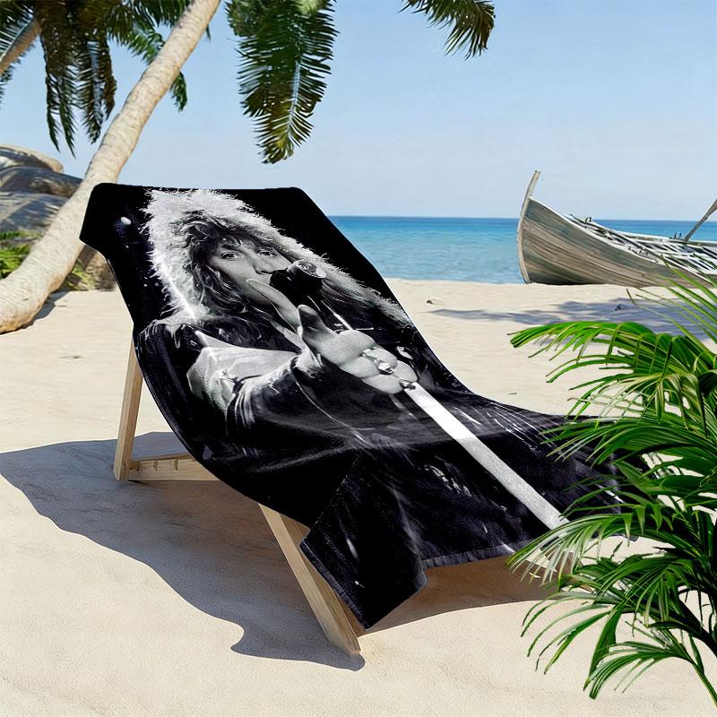 John Francis Bongiovi Jr Druck Strandtuch, Großes Weiches Schnelltrocknendes Handtuch für Strand Camping Schwimmen