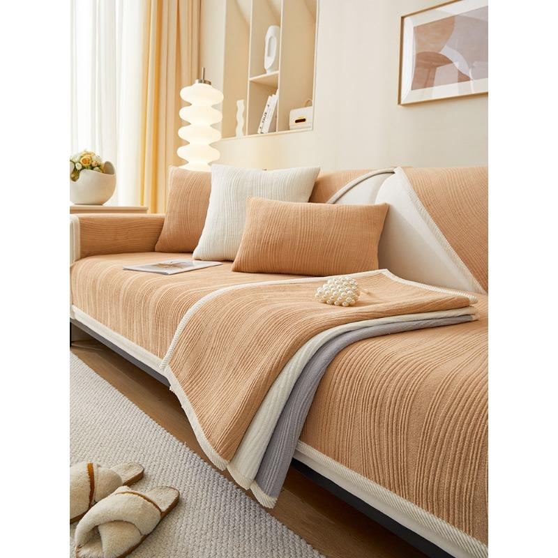 Samtsofakissen Winter Minimalistisch Modern Leicht Luxus Hochwertiger Plüschbezug Stoff Rutschfester Bezug