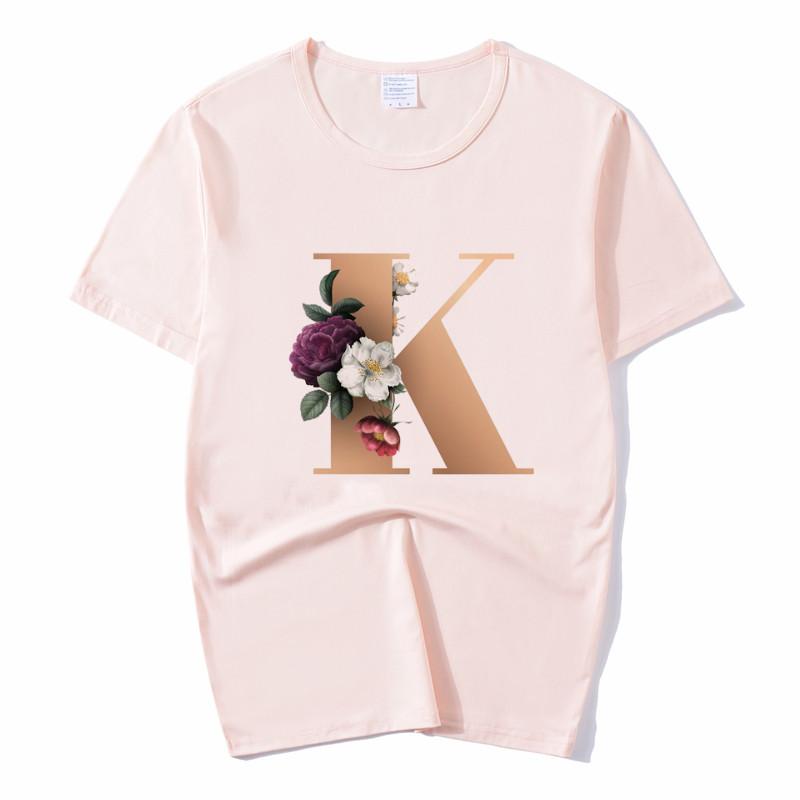 Summer A To Z 26 Alphabet Print Tshirt Cartoon Tees Women Streetwear Funny Casual T
