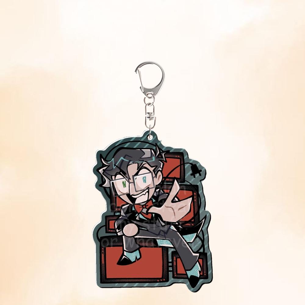 For Acrylic Keychain Anime Peripheral Vox Alastor Valentino Velvet Baxter Q Version Backpack Accessories Pendant Festival Gift