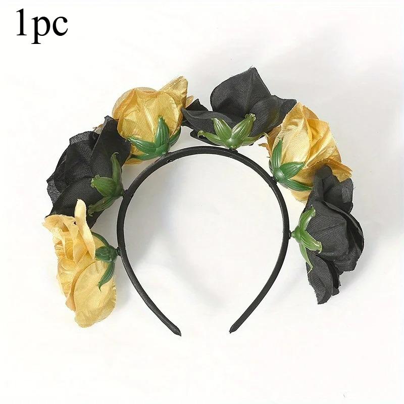 1 Stück Rosenblüten-Haarreifen Süß Romantisch Weich Bequem Elastisches Band Haarschmuck für Damen Hochzeitsparty Tägliche Verwendung