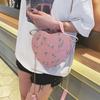 Women Crossbody Bag Fashion Lace Heart Shoulder Purse Large Capacity PU Leather Handbag for Casual Out Gift 21x6x17cm