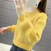 Sweater Women's Top for Outerwear Loose Short Version Autumn and Winter Base Knitted Sweater Thickened