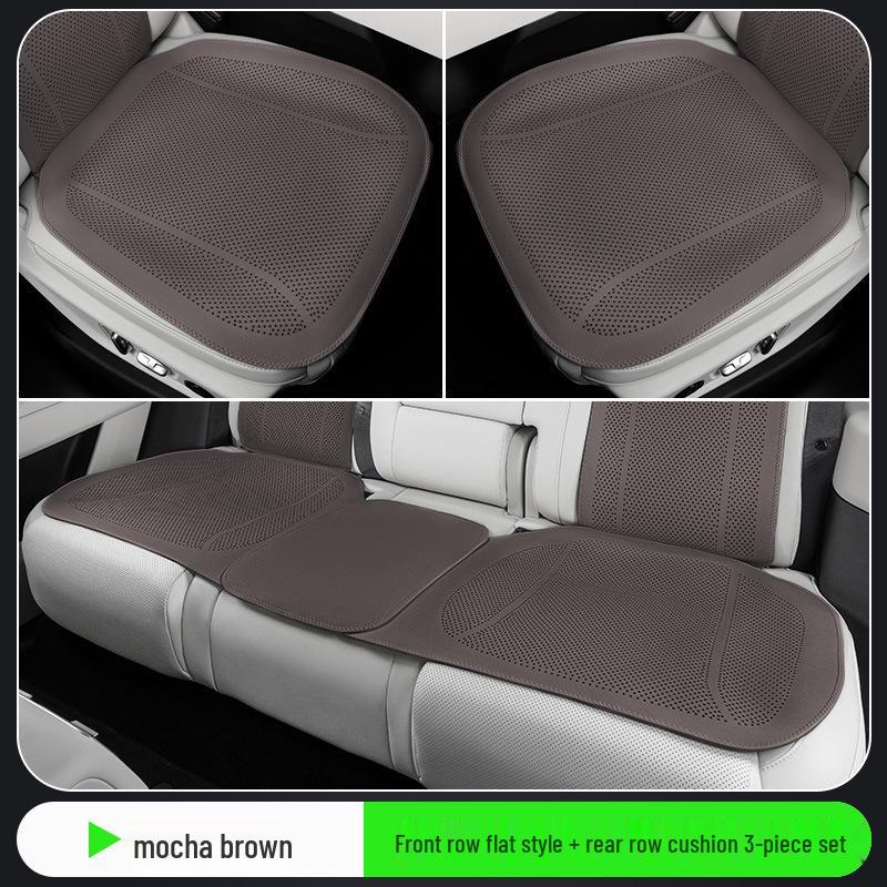 Universal Perforated Breathable Car Seat Cushion for Five-Seat Vehicles - Year-Round Ventilation