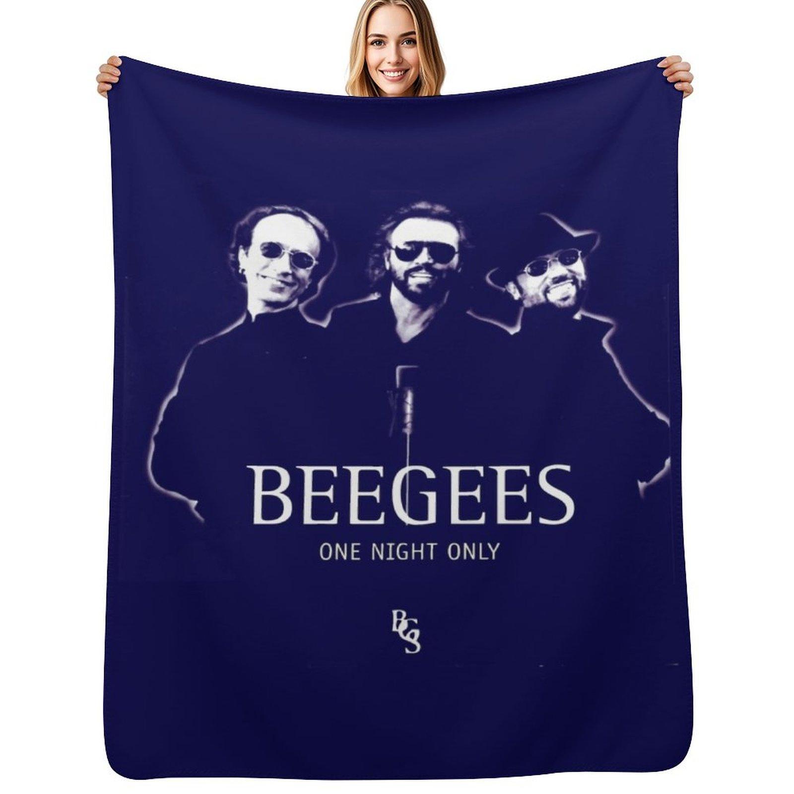 Happy Adults Toys Unisex White Bee Gees Band One Night Only Throw Blanket Spring Fall Cozy Throw Blanket For Couch