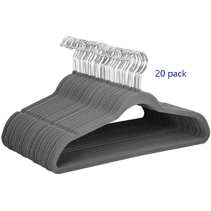 

Slim, velvet, non-slip, space-saving suit hanger—maximizes space and helps you organize your closet 10pcs сірий колір