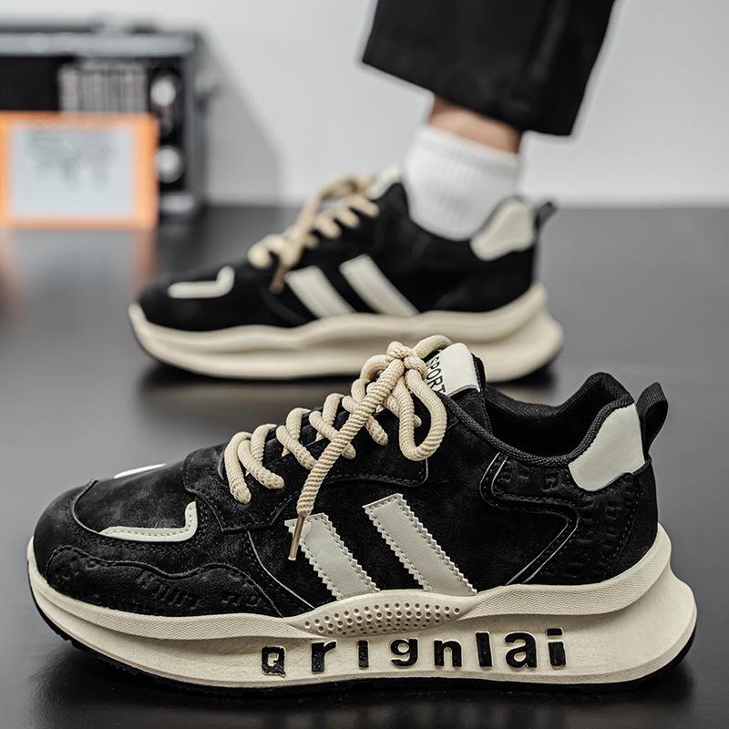 2025 Spring Men's Breathable Trendy Thick-Soled Sneakers - Casual Running Dad Shoes