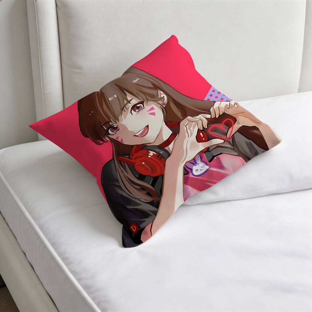 Cute DDVA OOverwatch  Square Pillow Cover Decorative Throw Pillow Case for Sofa Couch Bed Home Car Living Room Decoration